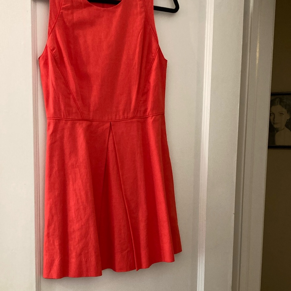 Cotton persimmon/Red Sleeveless fit, and flare Dress